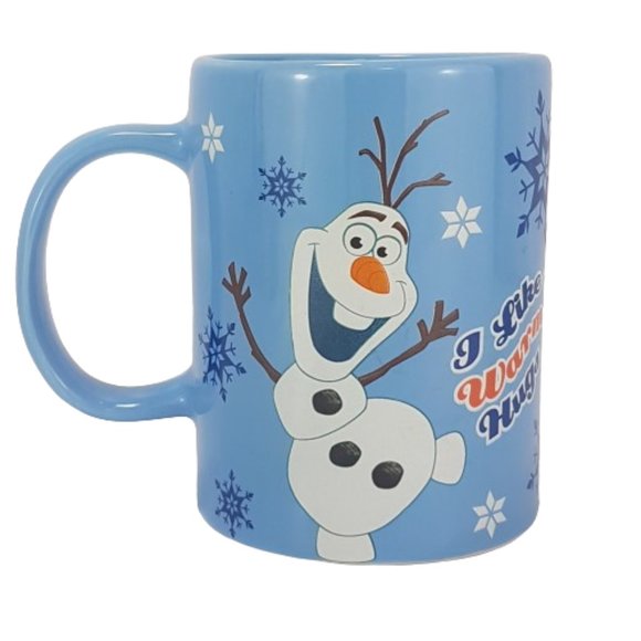 NWT DISNEY Olaf Mug Teacup I Like Warm Hugs Spinner Mug Olaf Snowman Blue - Picture 3 of 16